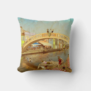Put two Carcavelos. Aveiro (Portugal) Throw Pillow