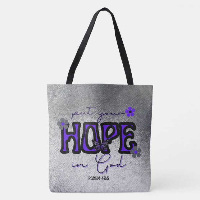 Put Your Hope in God Metallic Texture Tote Bag (Front)