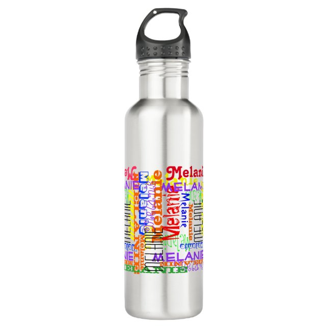 Put Your Name All Over this Collage Typographic 710 Ml Water Bottle (Front)