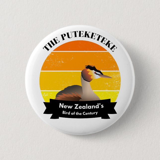 Puteketeke New Zealand's Bird of the Century 2 Inch Round Button (Front)