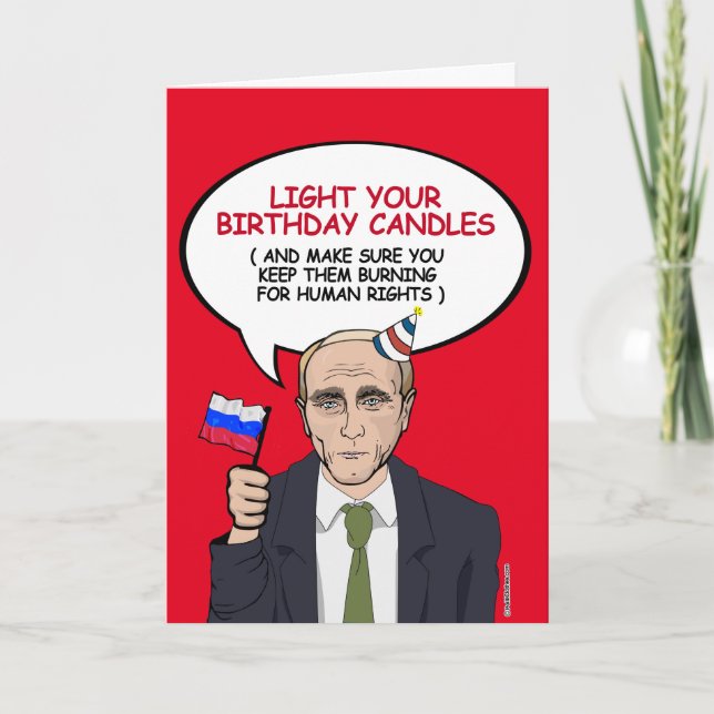 Putin Birthday Card - Keep your candles burning fo (Front)