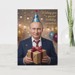 Putin Birthday Strongman Geopolitical Humour Card