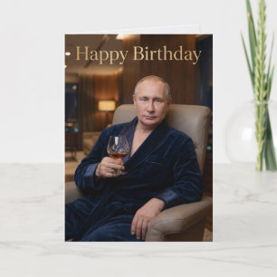 Putin Birthday Strongman Satire Card