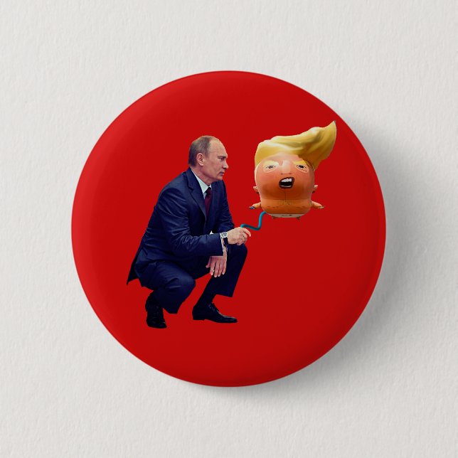 Putin Plays With Trump Balloon 2 Inch Round Button (Front)
