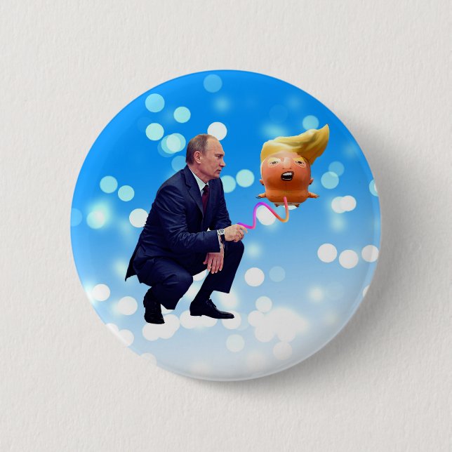 Putin Plays With Trump Balloon 2 Inch Round Button (Front)