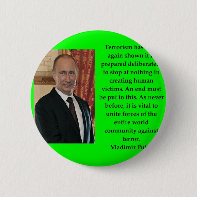 putin quote 2 inch round button (Front)