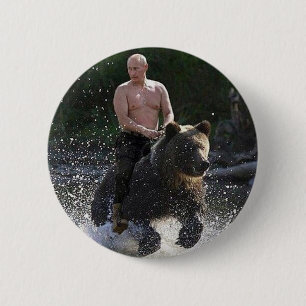 Putin rides a bear! 2 inch round button