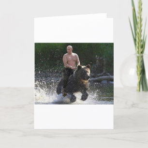 Putin rides a bear! card