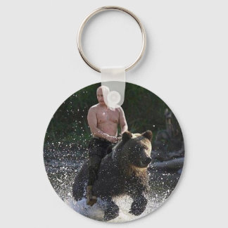 Putin rides a bear! keychain