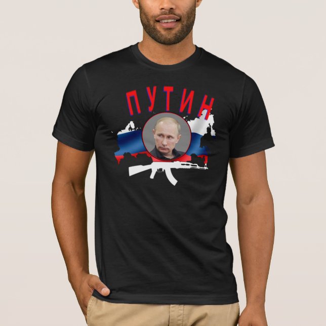 PUTIN with AK (dark) T-Shirt (Front)