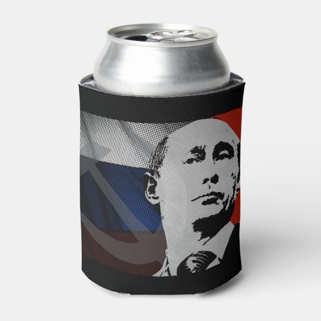 Putin with Russian Flag Can Cooler (Can Front)