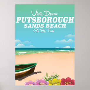 Putsborough Sands Beach Devon travel poster