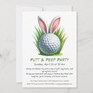 Putt & Peep Party Easter Golf Invitation