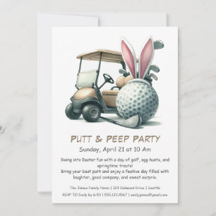 Putt & Peep Party Pâques Golf Invitation