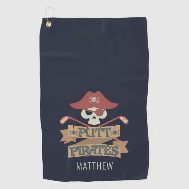 Putt Pirates Golfing Hobby Golf Towel (Front)