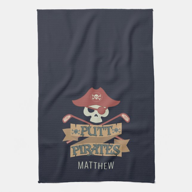 Putt Pirates Golfing Hobby Kitchen Towel (Vertical)
