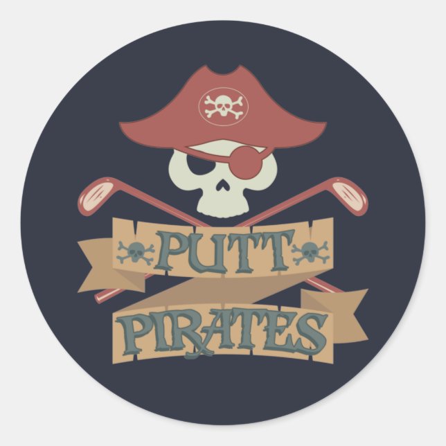 Putt Pirates Golfing Hobby Sports Classic Round Sticker (Front)
