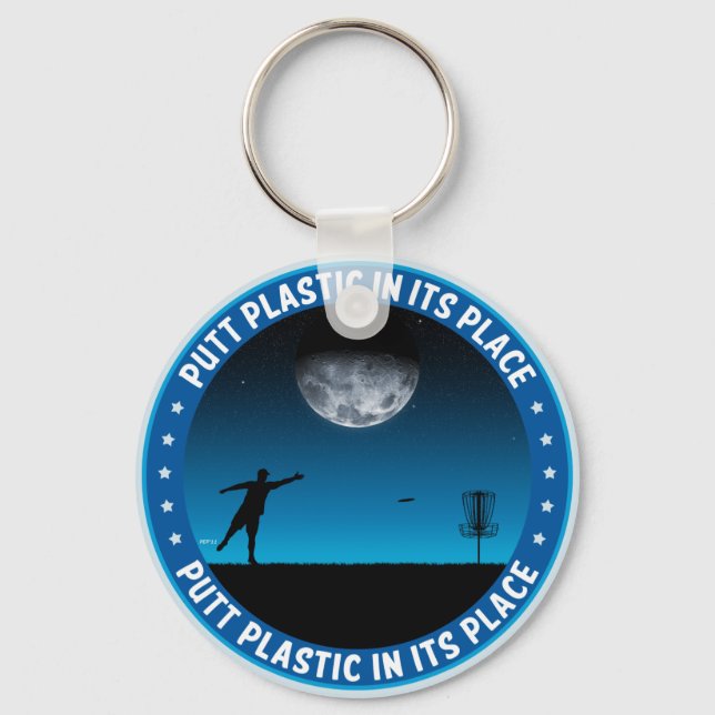 Putt Plastic In Its Place #8 Keychain (Front)