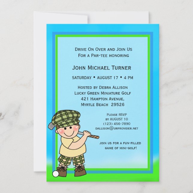 Putt Putt Golf Birthday Invitation (Front)