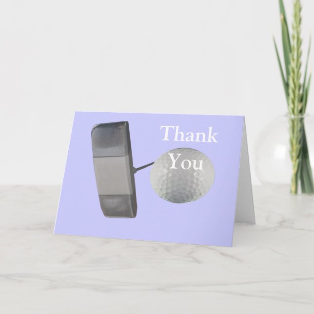 Putter and Golf Ball Thank You Card (Front)