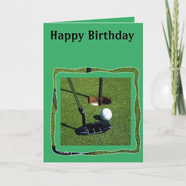 Putter De Golf Prêt À Partir, Carte Anniversaire, (Devant)
