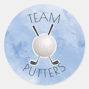 Putters or Pearls gender reveal party Classic Round Sticker