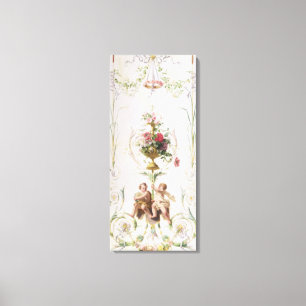Putti amid swags of flowers and leaves canvas print