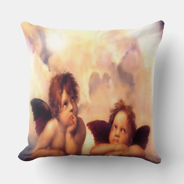 Putti Pair of Angels Throw Pillow (Front)