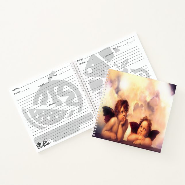 Putti Pair of Angels with Prayer Notebook (Inside)