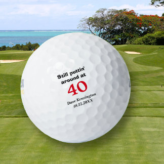 Puttin' Around 40 Birthday Personalized Golf Balls