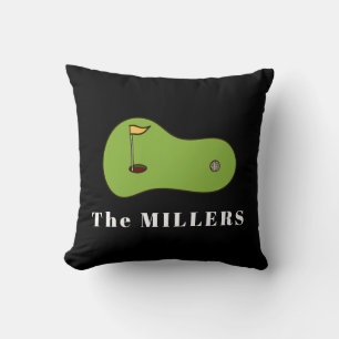 Putting Green Personalized Throw Pillow