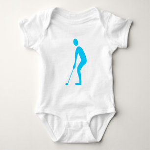 Putting - Sky Blue Baby Bodysuit