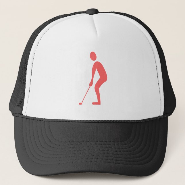 Putting - Tropical Pink Trucker Hat (Front)