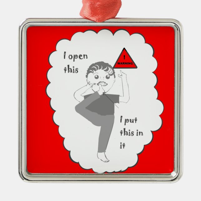 Putting your foot in mouth joke products metal ornament (Front)