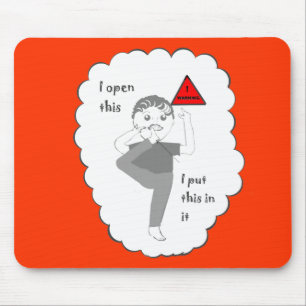 Putting your foot in mouth joke products mouse pad
