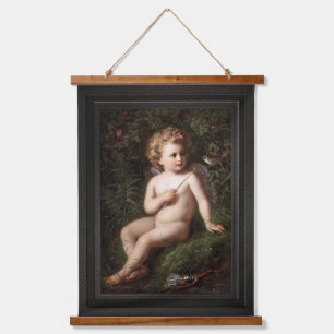 Putto Feeding A Strawberry To A Bird Hanging Tapestry