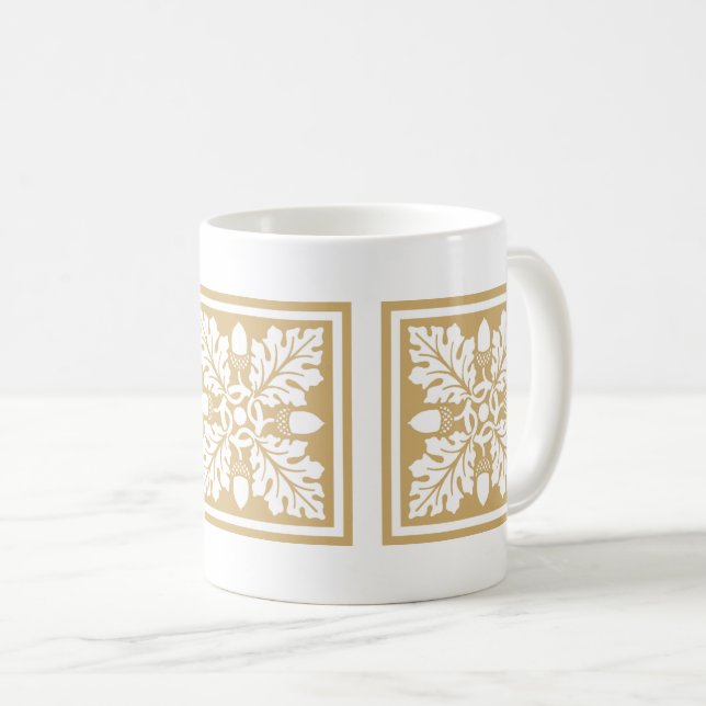 Putty Acorn and Leaf Tile Design Café Mug (Devant droit)