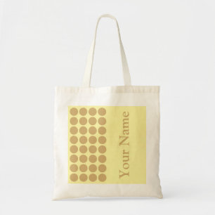 Putty Cream Neutral Dots with name text Tote Bag