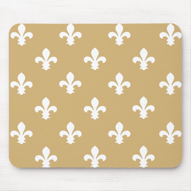 Putty Neutral Fleur de Lys Mouse Pad (Front)