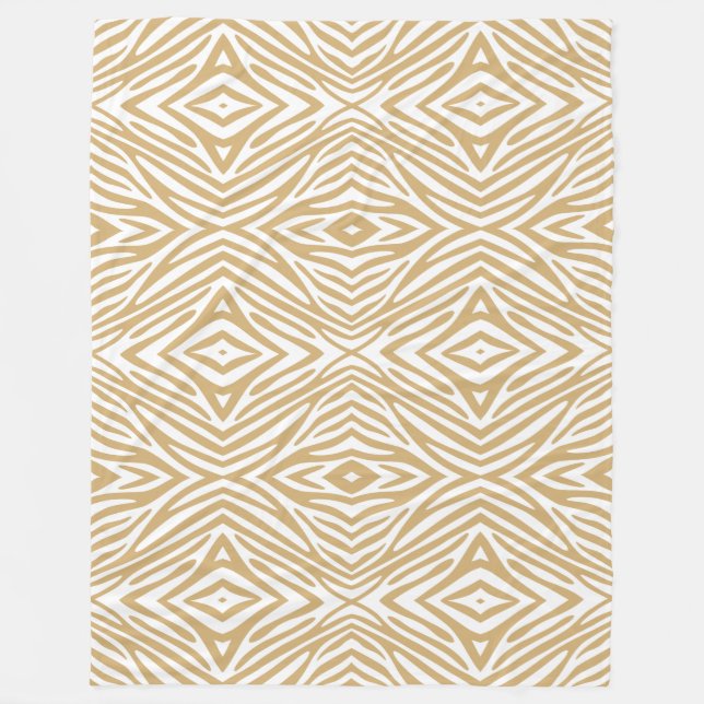 Putty Neutral Zebra Fleece Blanket (Front)