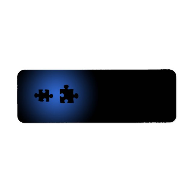 Puzzle649 PUZZLE PIECES BLACKS BLUES DIGITAL WALL (Front)