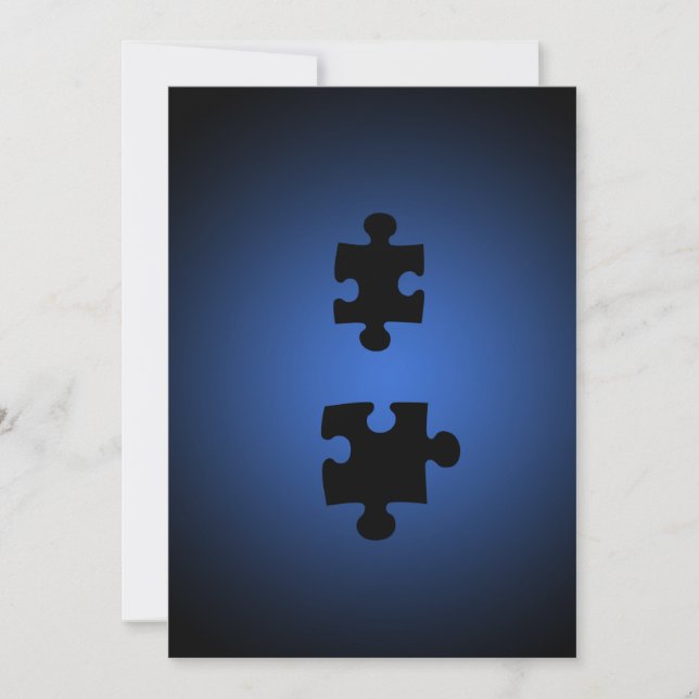 Puzzle649 PUZZLE PIECES BLACKS BLUES DIGITAL WALL (Front)