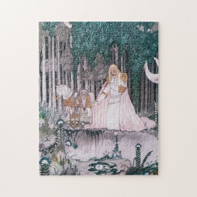 Puzzle カイ・ニールセン（Kay Nielsen）幻想的な童話のパズル　泉で水を飲もうとする王子 (Vertical)