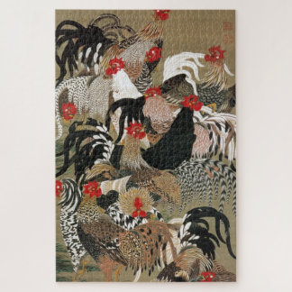 PUZZLE 動 植 綵 絵(20)群 図,   鶏