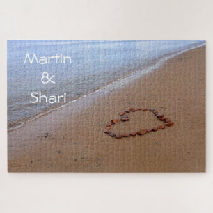 Puzzle 1000 pièces Red Rocks Heart sur la plage de sable