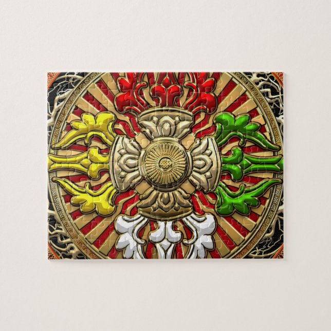 Puzzle [100] Double mandala tibétain de Dorje (Horizontal)