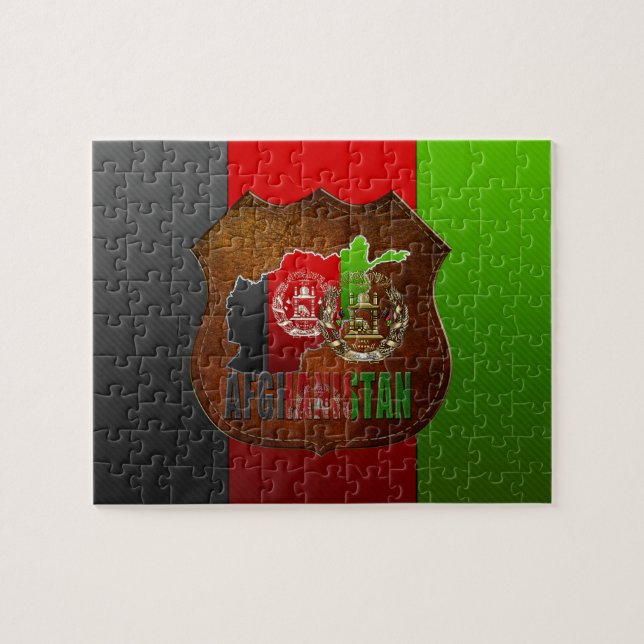 Puzzle [100] L'Afghanistan : COA, drapeau et carte (Horizontal)