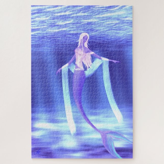 Puzzle 1014 PCs. Imaginaire sous-marin de belle sirène (Vertical)