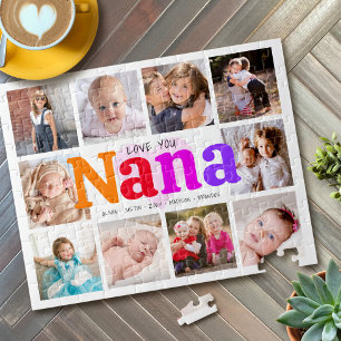 Puzzle 10 Photo Collage Love You Nana Bold Multicolored
