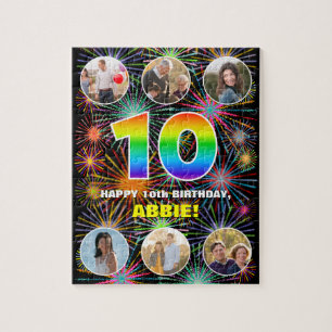Puzzle 10e anniversaire : Arc en ciel amusant #, Nom pers